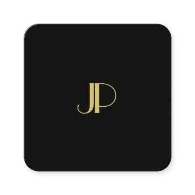 Modern Elegant Gold Monogram Template Trendy Square