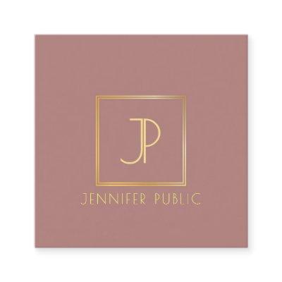 Modern Elegant Gold Monogrammed Design Template Square