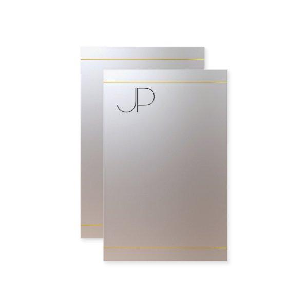Modern Elegant Gold Silver Look Monogram Template
