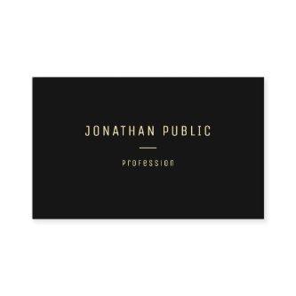 Modern Elegant Gold Text Name Black Template