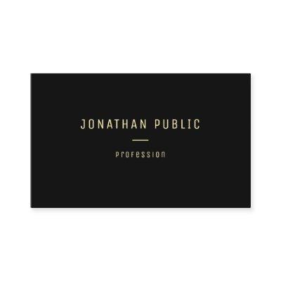 Modern Elegant Gold Text Name Black Template