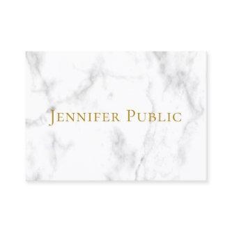Modern Elegant Gold Text White Marble Template