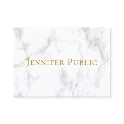 Modern Elegant Gold Text White Marble Template