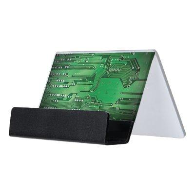 Modern Elegant Green Circuit Board Photo Desk  Holder