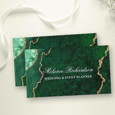 Modern Elegant Green Gold Marble Agate Geode