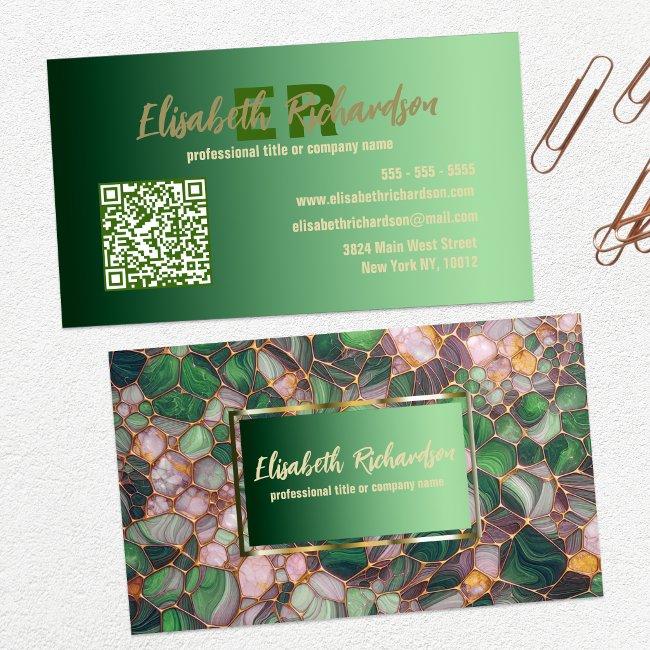 Modern Elegant Green Mosaic Hexagonal Tiles