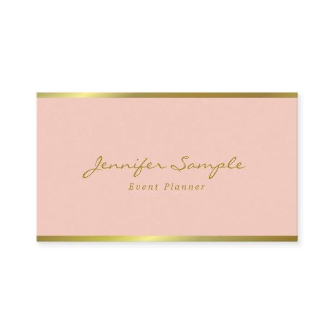 Modern Elegant Hand Script Pink Gold Event Planner