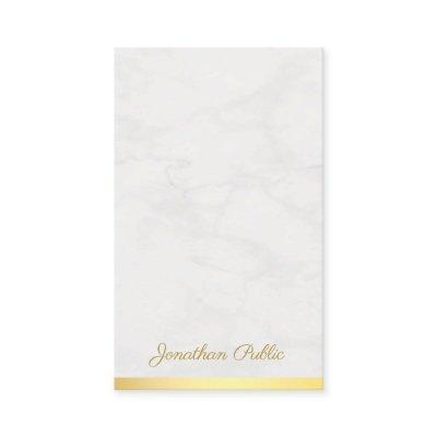 Modern Elegant Handwritten Name Gold And Marble