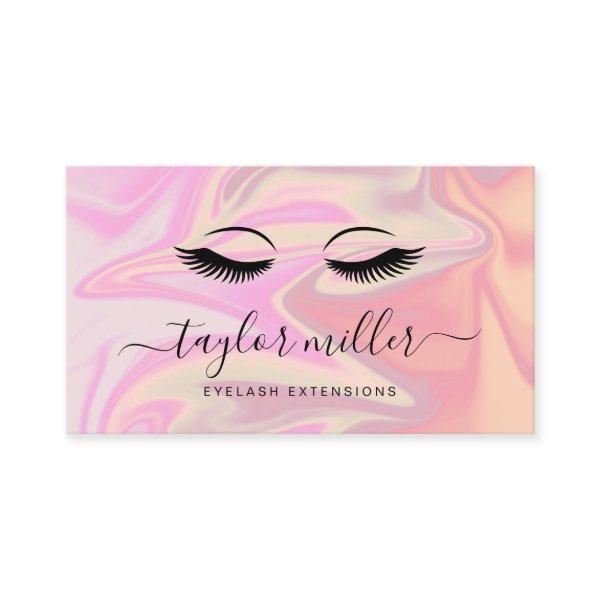 Modern elegant holographic eyelash extensions