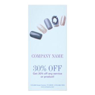 modern elegant manicure nails nail salon rack card