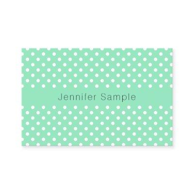 Modern Elegant Mint Green White Dots Template