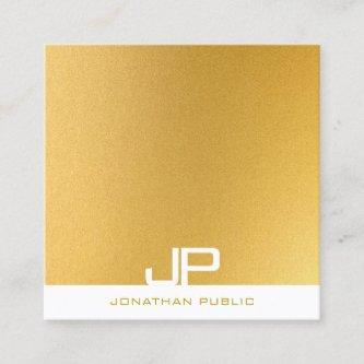 Modern Elegant Monogram Gold Professional Plain Square