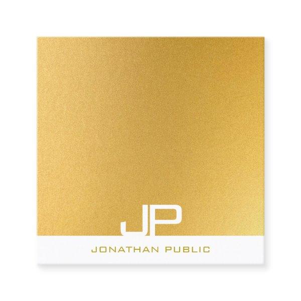 Modern Elegant Monogram Gold Professional Plain Square