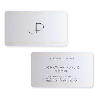 Modern Elegant Monogrammed Gold Silver Rounded