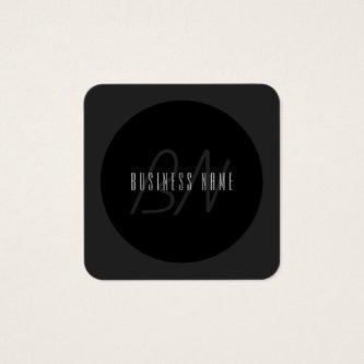 Modern Elegant Name & Monogram | Dark Grey & Black