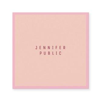Modern Elegant Pale Pink Minimalistic Luxury Plain Square