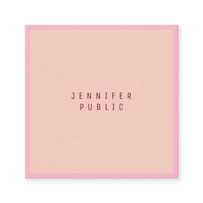 Modern Elegant Pale Pink Minimalistic Luxury Plain Square