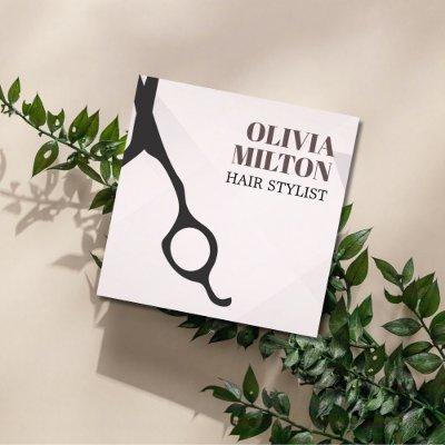 Modern Elegant Pastel Bold Scissors Hair Salon Square