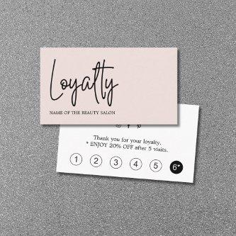 Modern Elegant Pastel Bold White Beauty Loyalty Card
