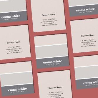 Modern Elegant Pastel Stripes Interior Designer Square
