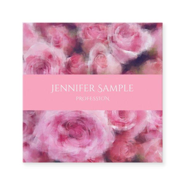 Modern Elegant Pink Roses Professional Template Square