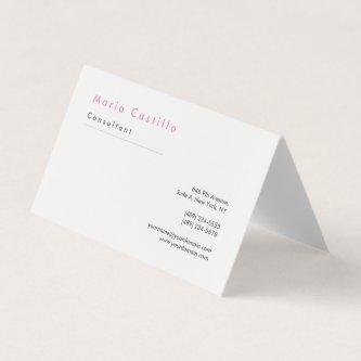 Modern Elegant Pink White Minimalist Plain