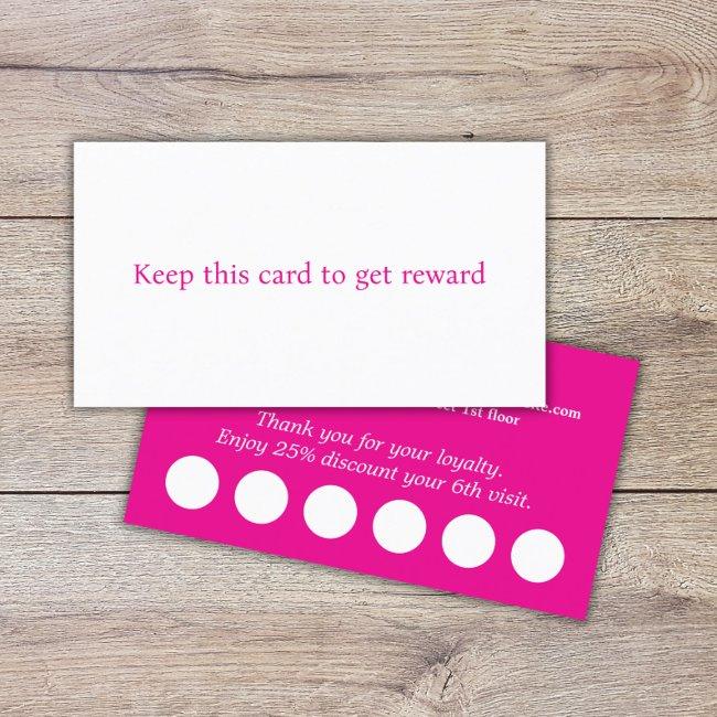 Modern Elegant Pink White Salon Loyalty Card