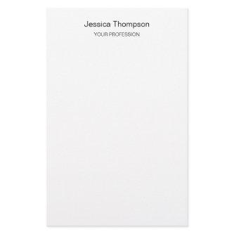 Modern Elegant Plain Simple Professional Stationery