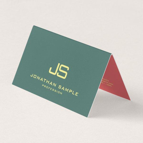 Modern Elegant Professional Monogram Folded
