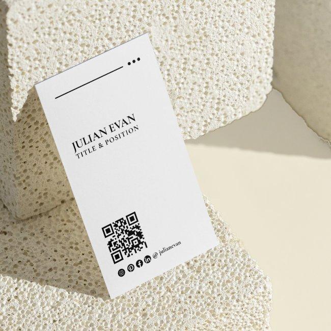 Modern Elegant QR Code black & white Minimalistic