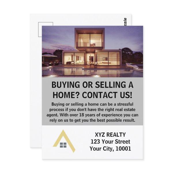 Modern Elegant Real Estate Property Promotion Postcard