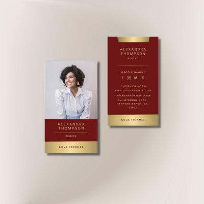 Modern Elegant Red Gold CEO Professional Photo