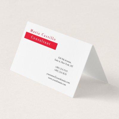 Modern Elegant Red White Minimalist