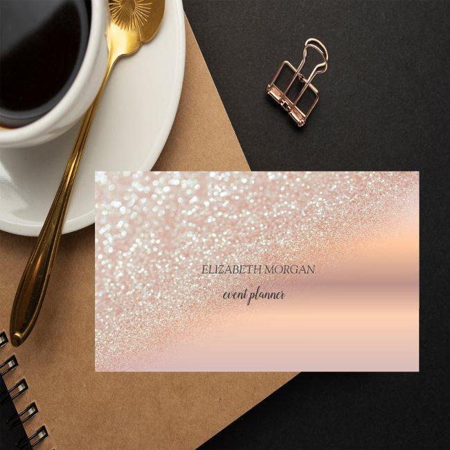 Modern Elegant Rose Gold Glitter Bokeh Ombre