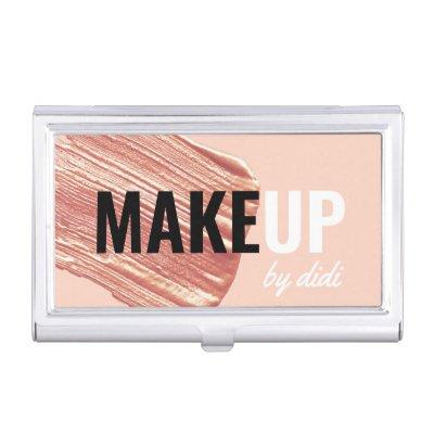 Modern elegant rose gold lipstick stroke makeup  case