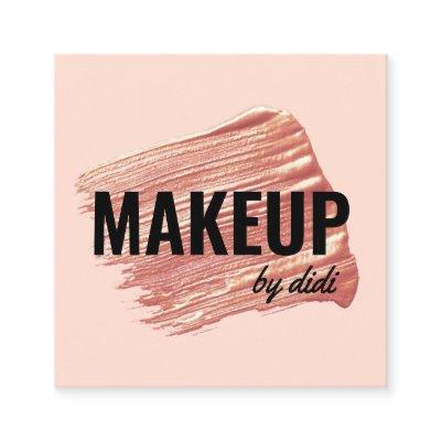 Modern elegant rose gold lipstick stroke makeup square