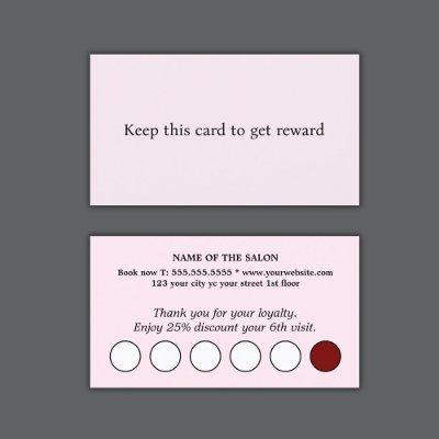 Modern Elegant Rose White Circle Salon  Loyalty Card