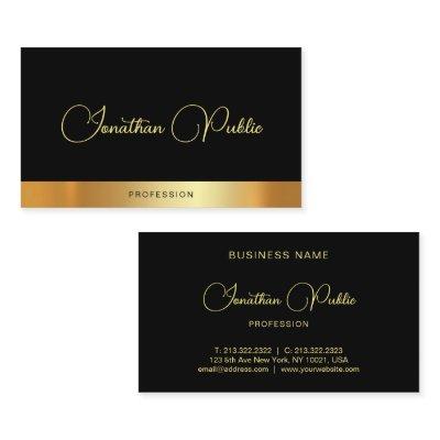 Modern Elegant Script Name Black Gold Template