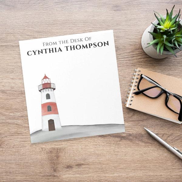 Modern Elegant Simple Watercolor Lighthouse Cute Notepad