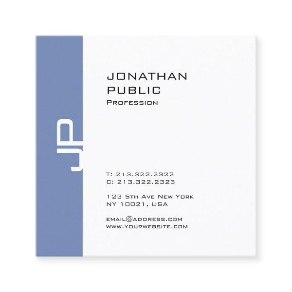 Modern Elegant Sleek Design Monogram Trendy Plain Square