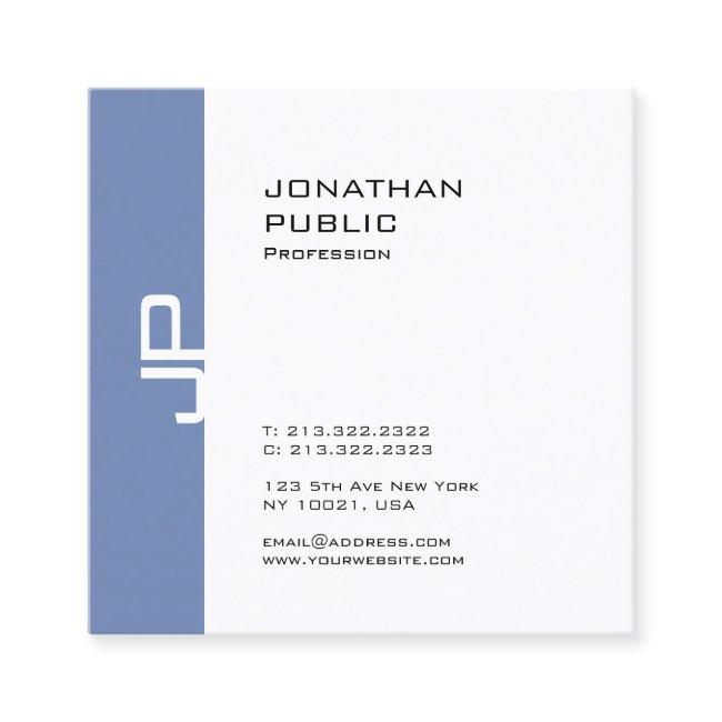 Modern Elegant Sleek Design Monogram Trendy Plain Square
