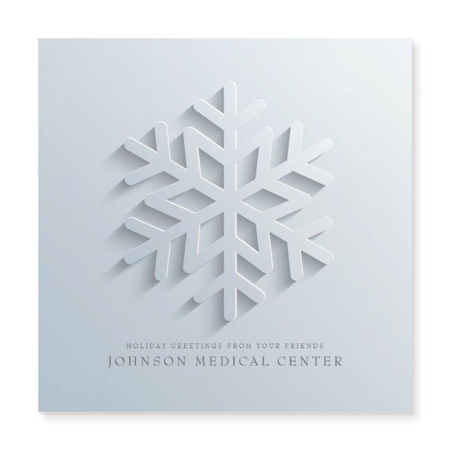 Modern Elegant Snowflake Medical Holiday Greetings