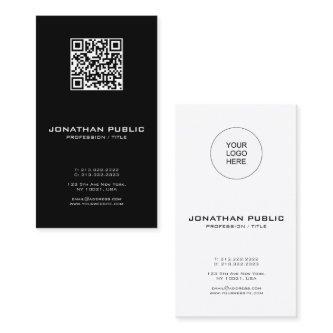Modern Elegant Template Barcode QR Code Vertical
