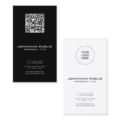 Modern Elegant Template Barcode QR Code Vertical