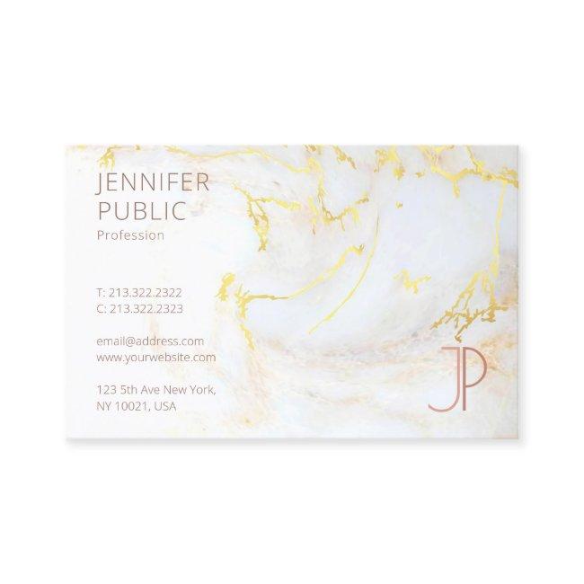 Modern Elegant Template Gold Marble Monogram Luxe