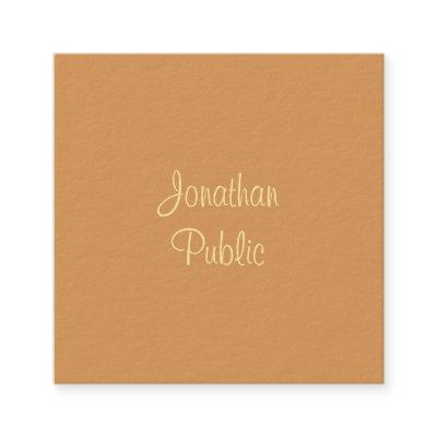 Modern Elegant Template Handwritten Script Name Square