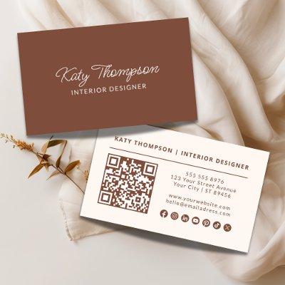 Modern Elegant Terracotta Minimalist QR Code