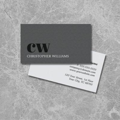 Modern Elegant Texture Gray Bold Monogram