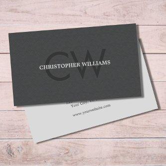 Modern Elegant Texture Gray Monogram Consultant
