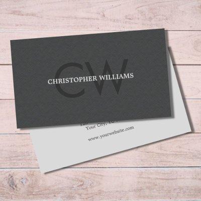 Modern Elegant Texture Gray Monogram Consultant